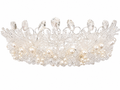 Tiara de cristal y perlas elegante