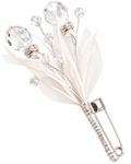 Broche floral de cristal y tulle