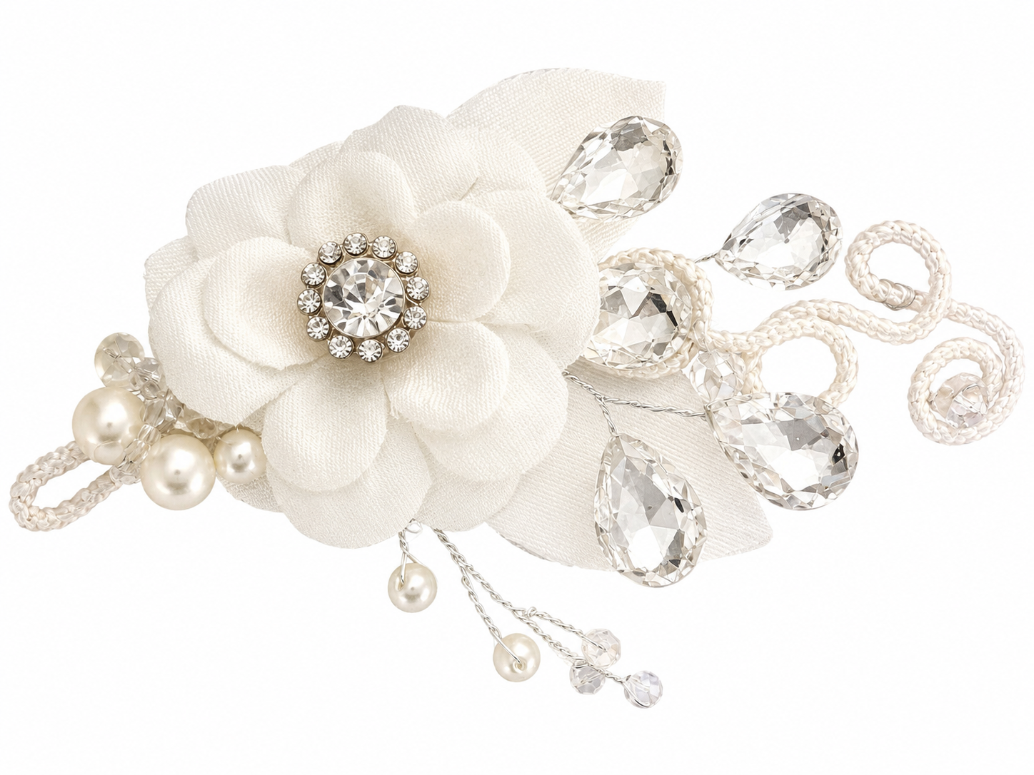 Adorno nupcial elegante con perlas y cristales