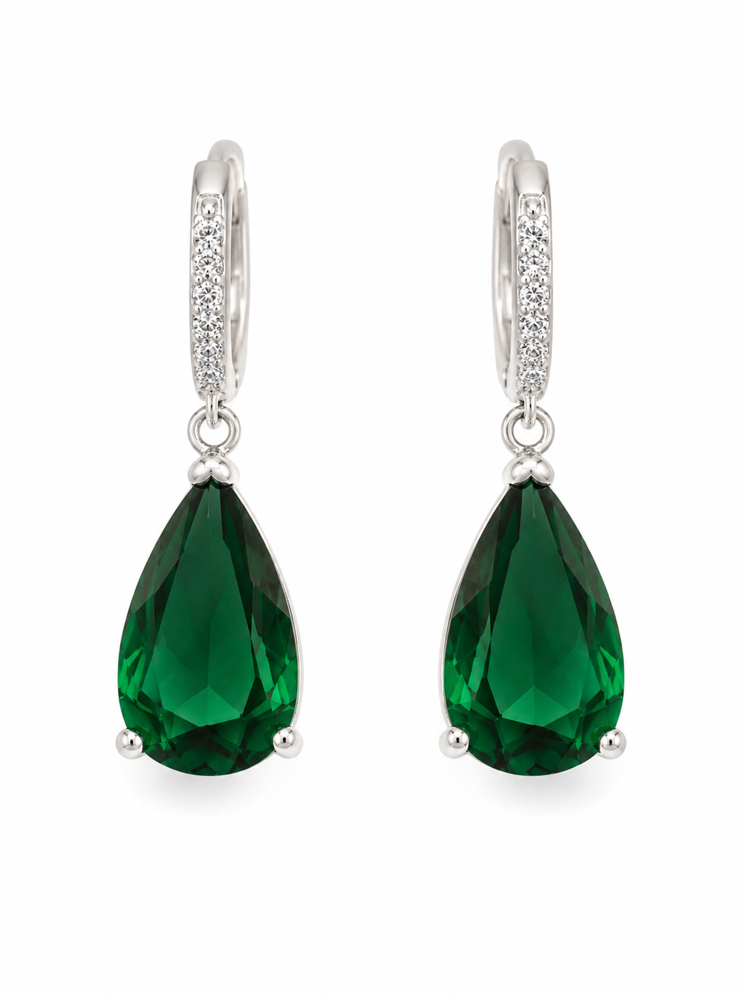 Pendientes de gota con tono esmeralda