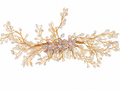 Peineta floral dorada con rosa gold