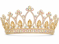 Tiara dorada con cristales brillantes