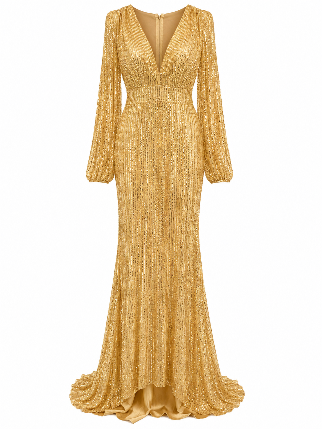 Vestido de Noche Largo Dorado