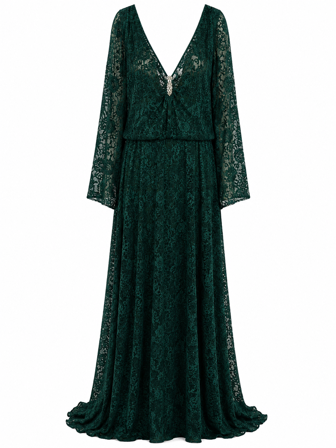 Vestido de Noche Largo Verde Oscuro