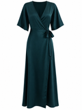 Vestido de Noche Verde Satin
