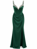 Vestido de Noche Verde con Brillos