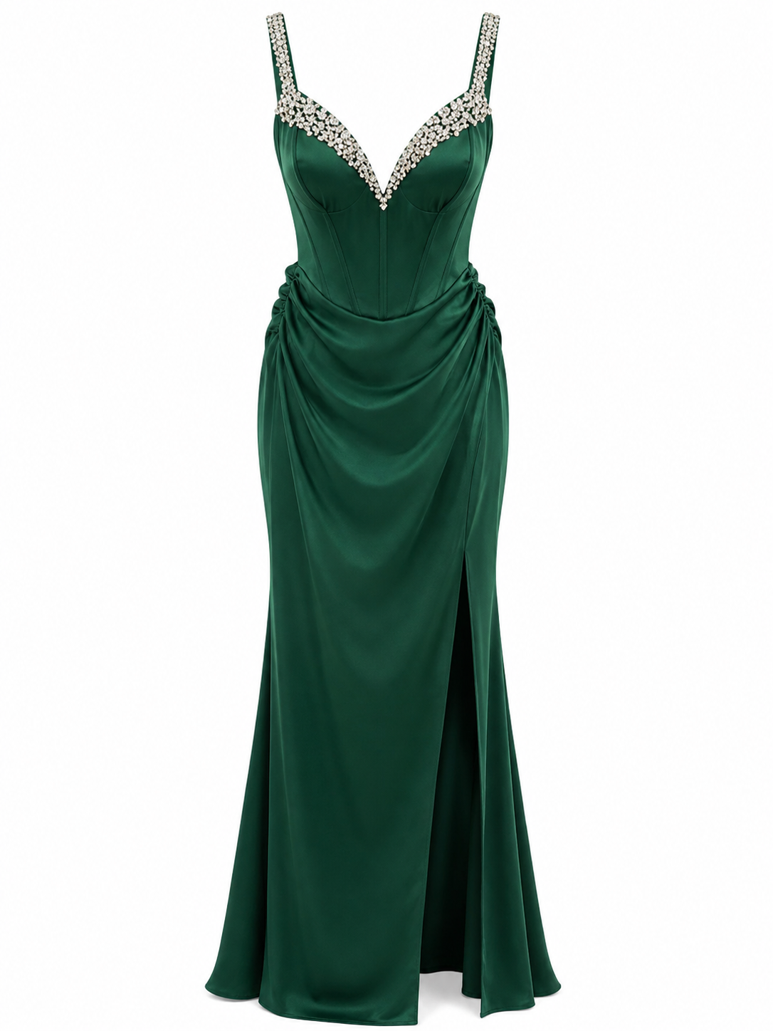Vestido de Noche Verde con Brillos