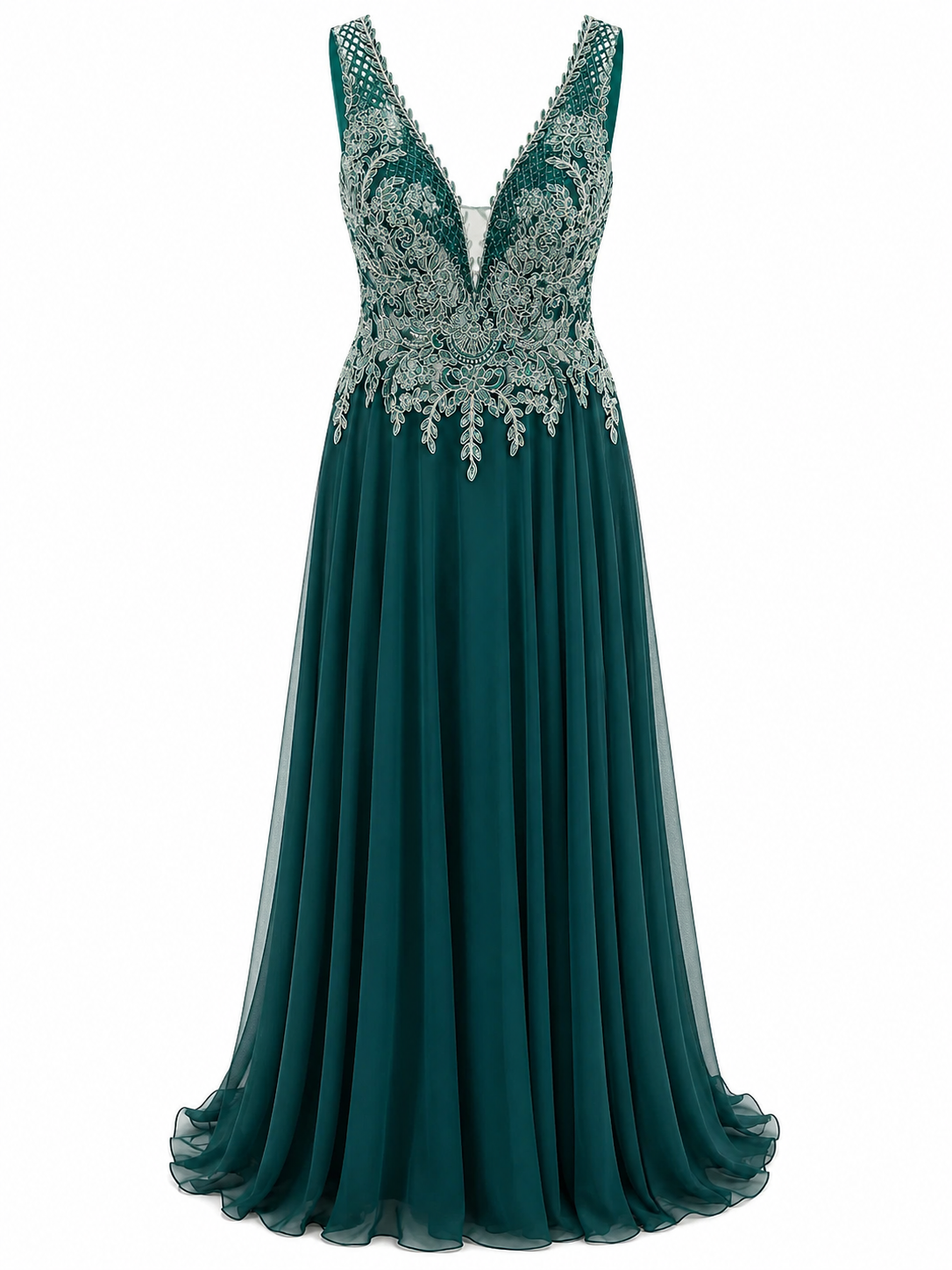 Vestido Verde de Noche Largo