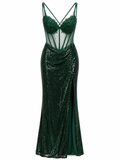 Vestido de Noche Verde de Lentejuela