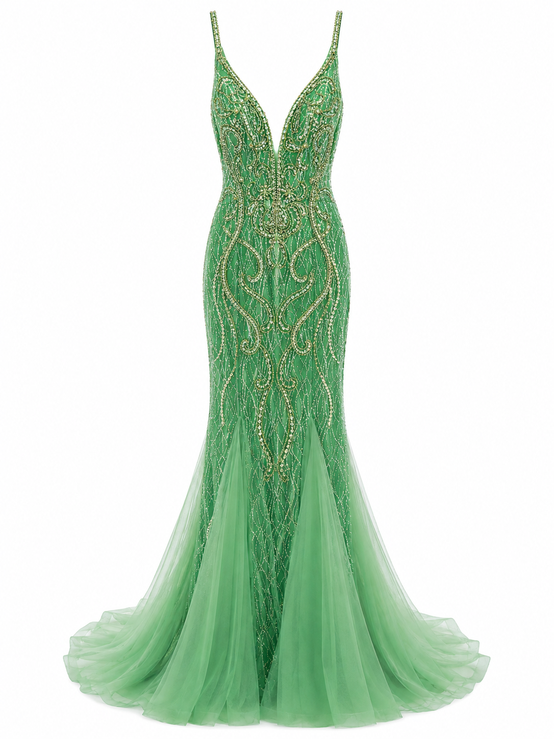 Vestido de Noche Verde Sirena