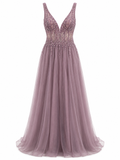 Vestido de Noche Lila Francés