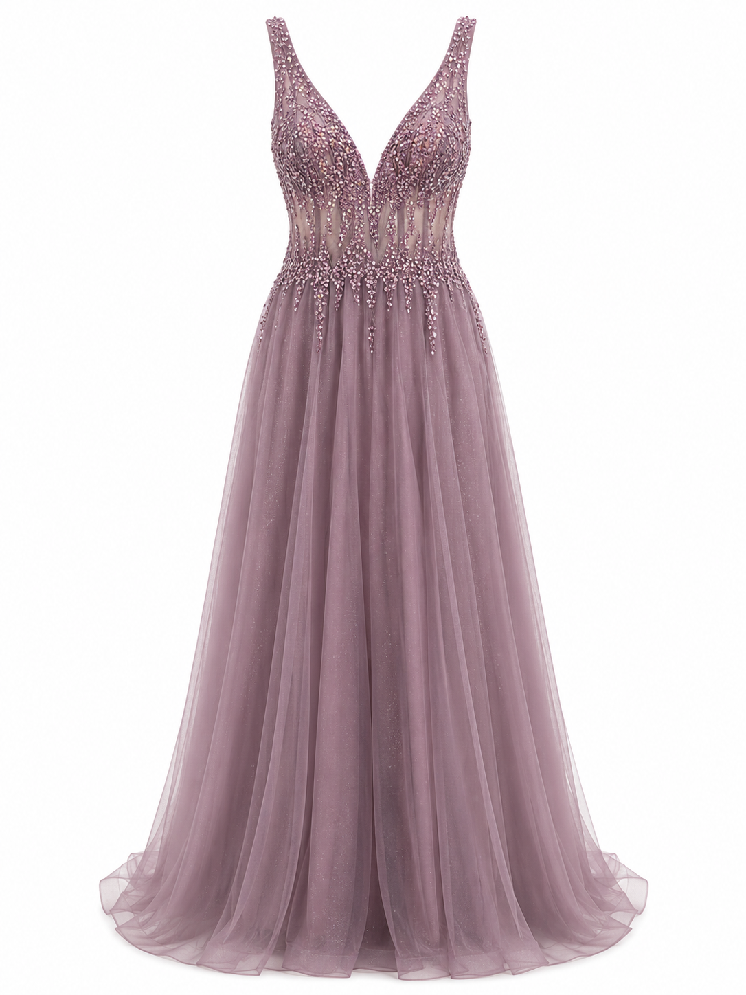 Vestido de Noche Lila Francés