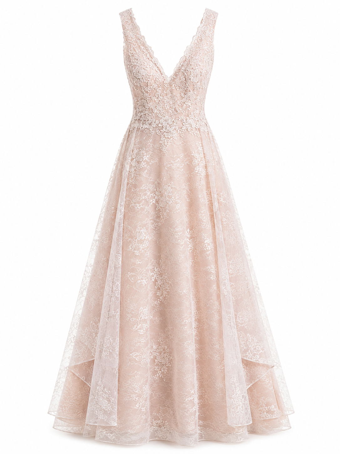 Vestido de Noche Rosa Pastel Largo