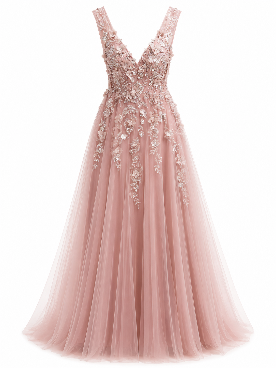 Vestido de Noche Rosa Palo