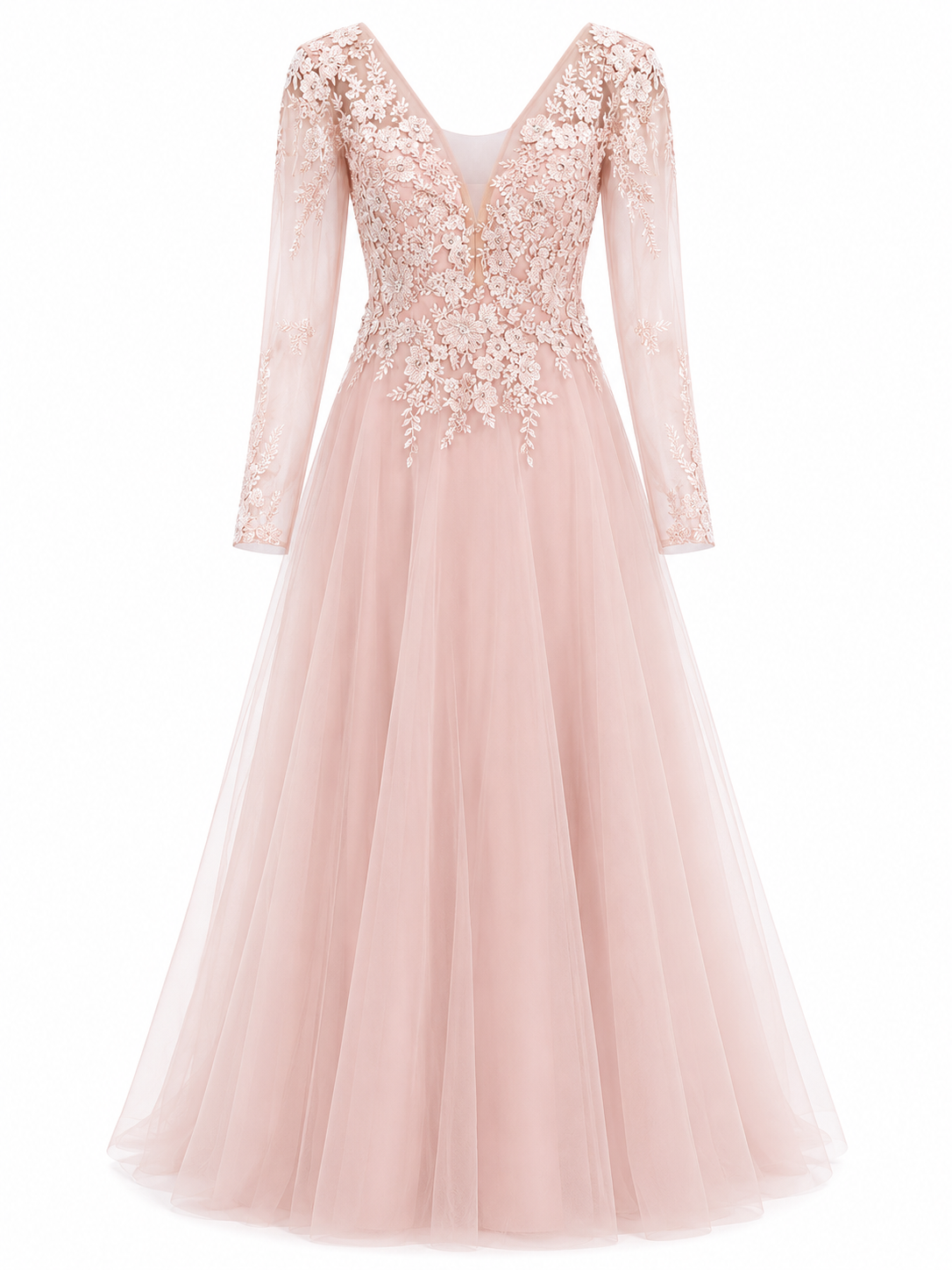 Vestido Rosa Largo con Flores