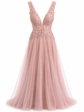 Vestido Rosa Palo Largo con Flores