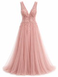 Vestido Rosa Oscuro Palo Largo