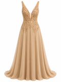 Vestido de Noche Champagne