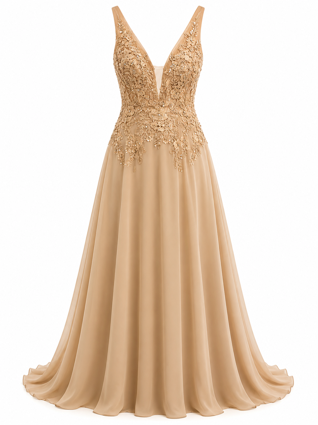 Vestido de Noche Champagne