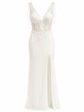 Vestido de Boda Civil Blanco Bordado