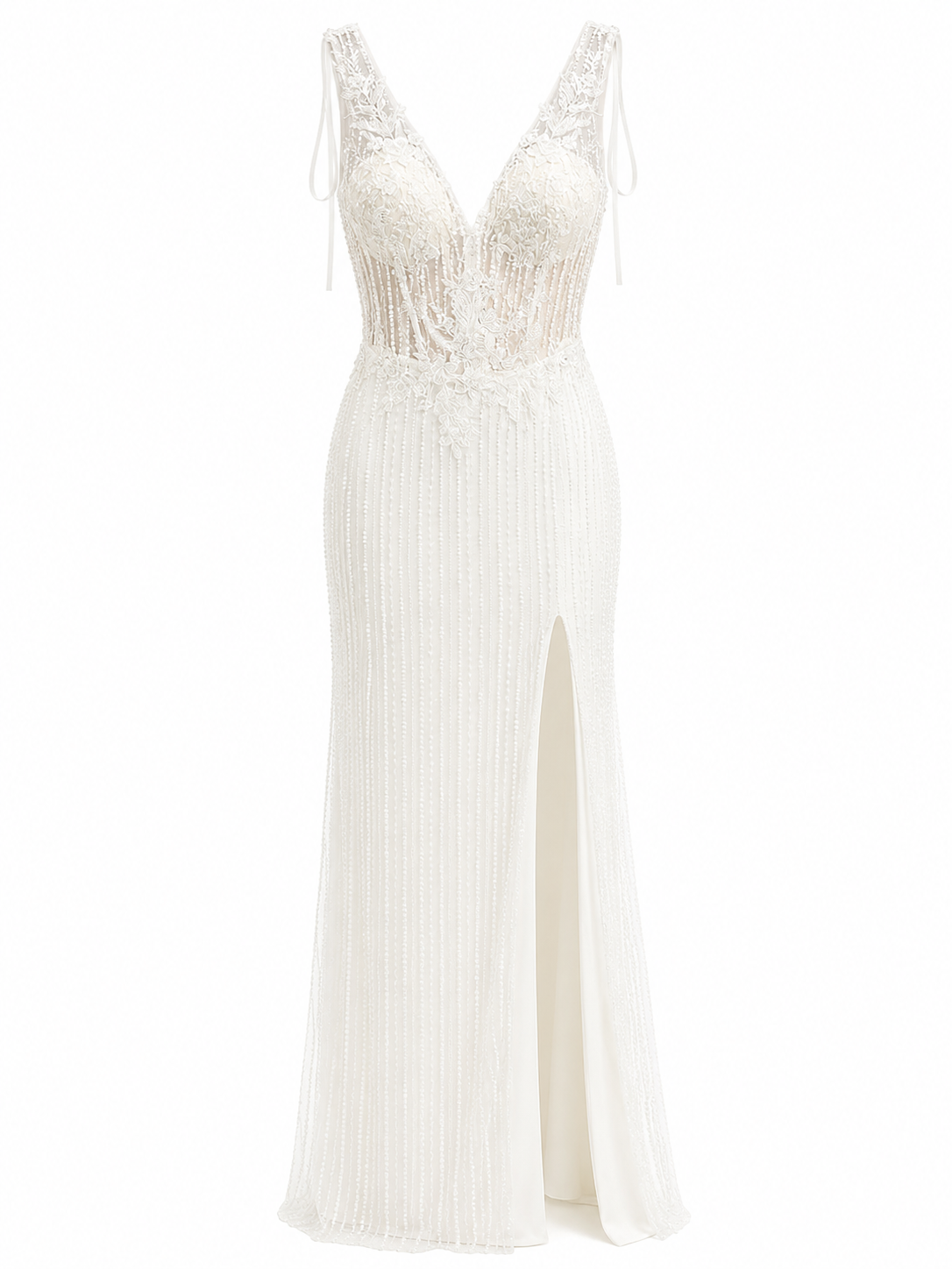 Vestido de Boda Civil Blanco Bordado