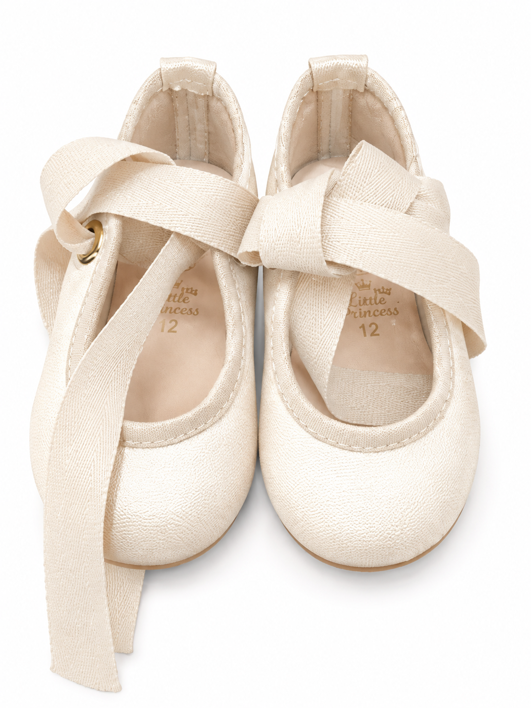 Zapato niña ivory listones