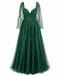 Vestido de gala verde esmeralda